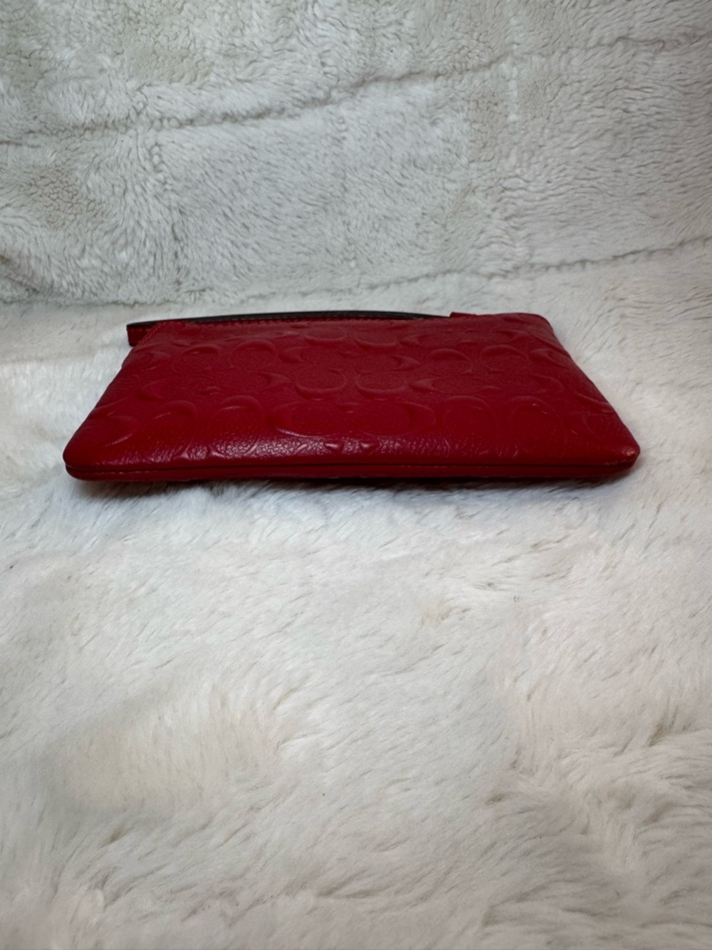 Coach Red Embossed Signature Wristlet - Picture 2 of 5